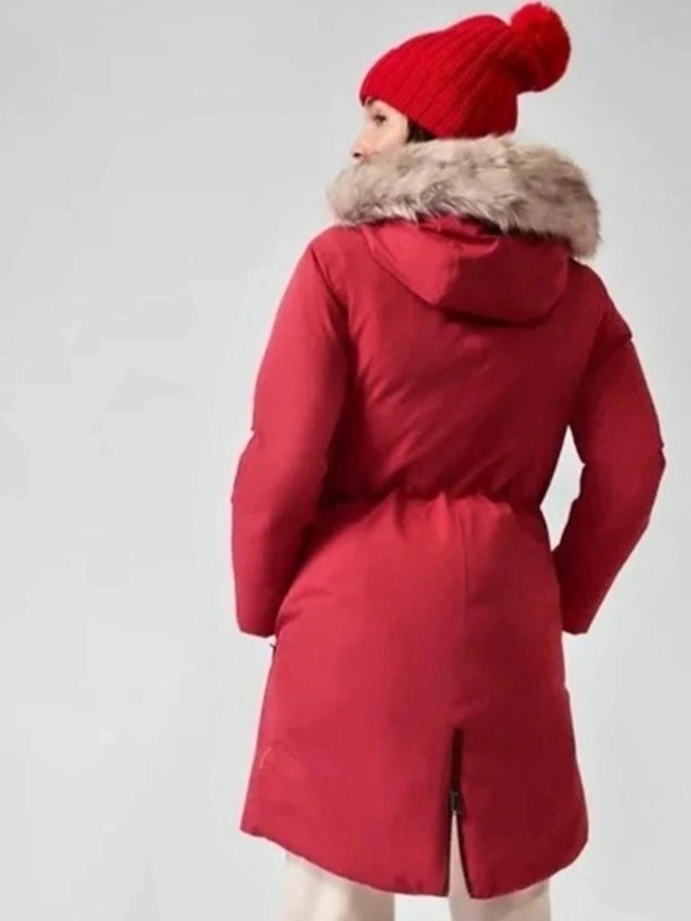 Athleta Downalicious Parka Pink Puffer Coat Small